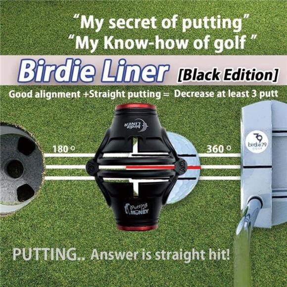 360Degree Golf Ball Marker Alignment Tool Kit-Triple Line Stencil with3Color Pen - Picture 3 of 7